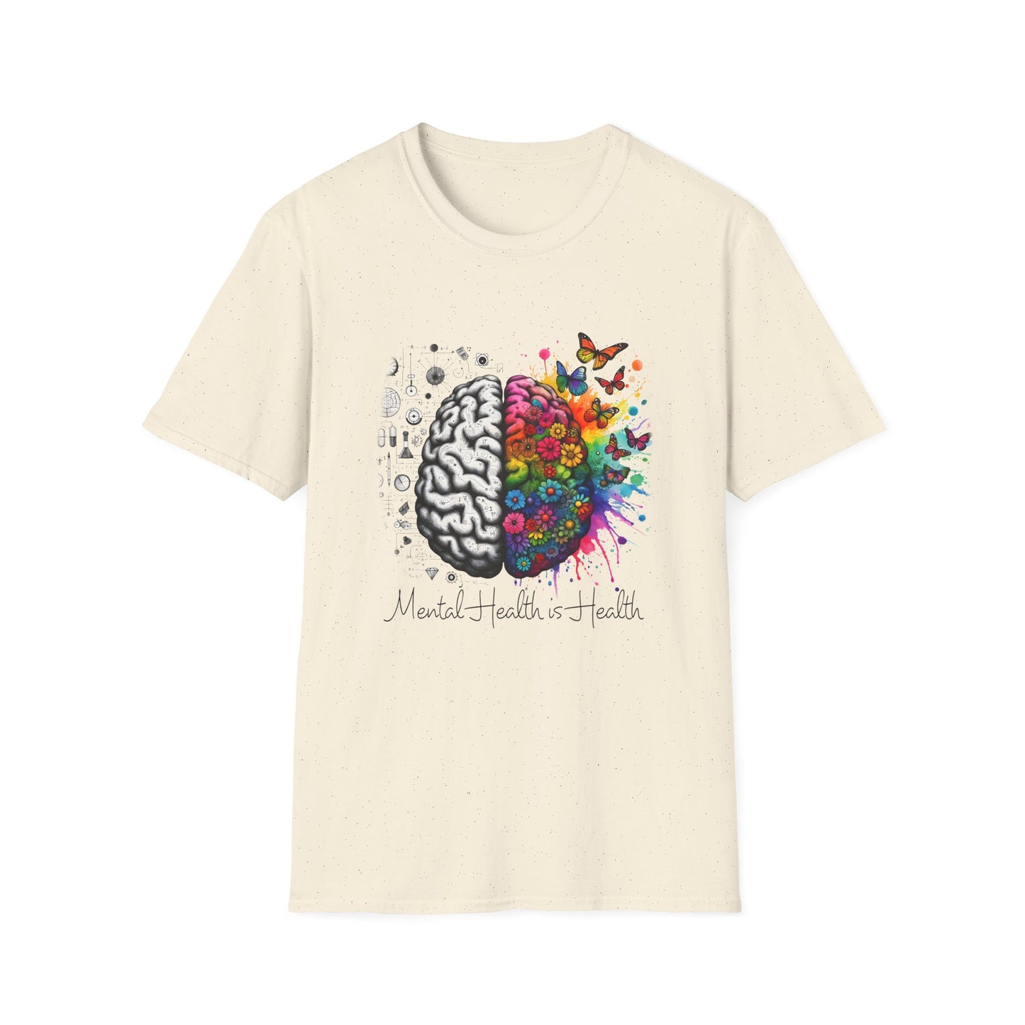 Mental Health is Health T-Shirt, Unisex Softstyle Tee, Positive Vibes, Mental Health Awareness, Gift for Friends, Self-Care Apparel,