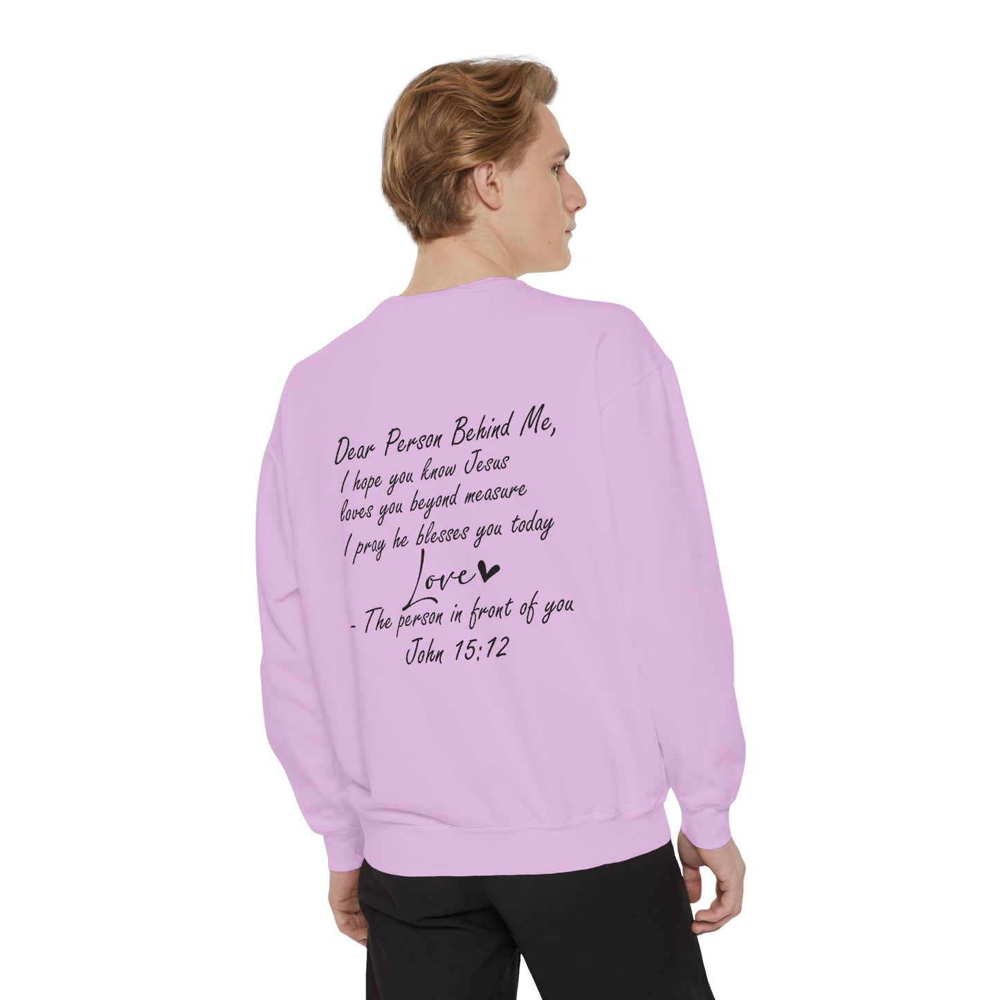 Love Like Jesus Garment-Dyed Sweatshirt, Inspirational Christian Apparel, Cozy Religious Gift, Faith-Based Fashion, Perfect for Holidays