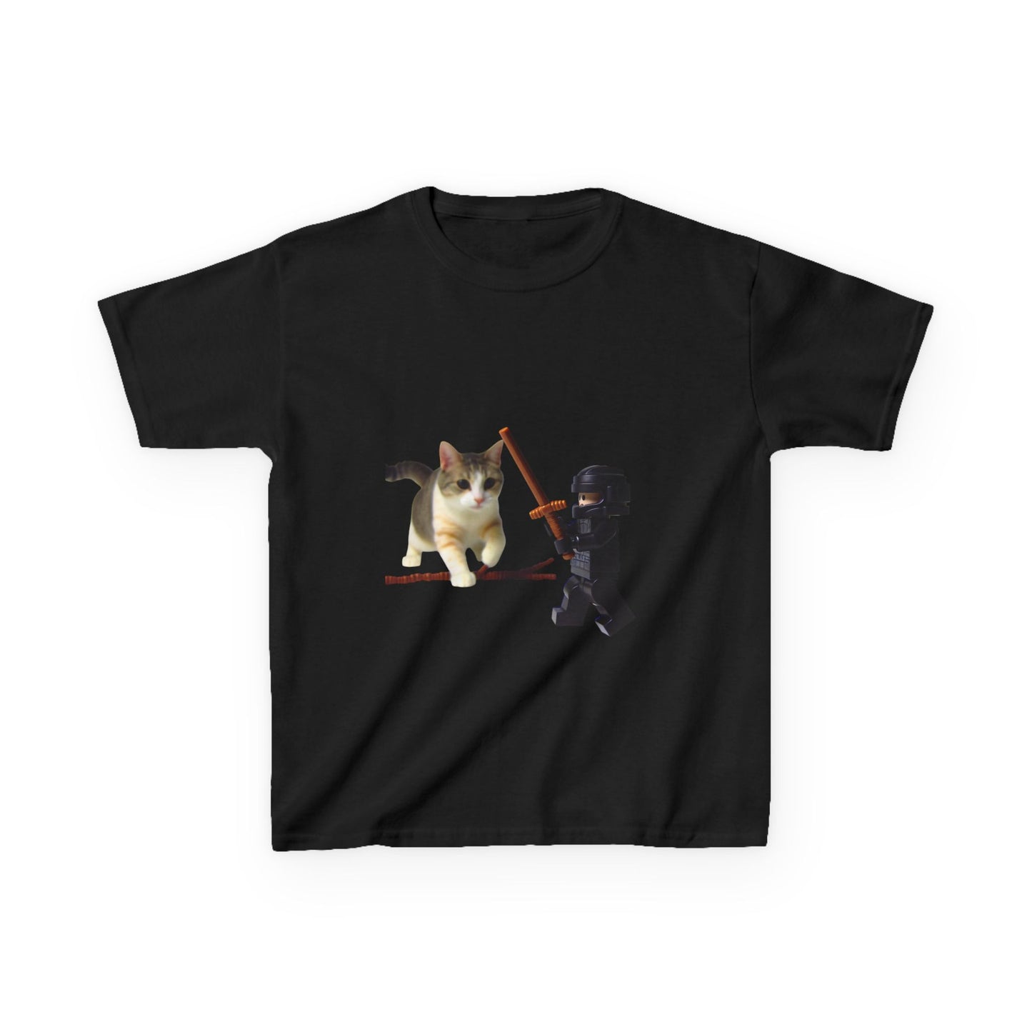 Cat Sword Fights Lego Vader Kids Heavy Cotton™ Tee