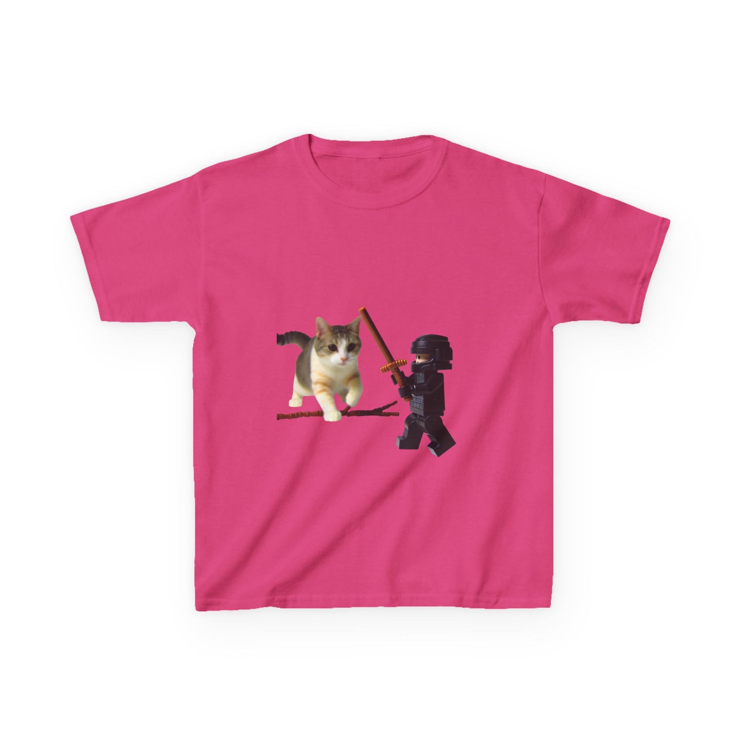 Cat Sword Fights Lego Vader Kids Heavy Cotton™ Tee