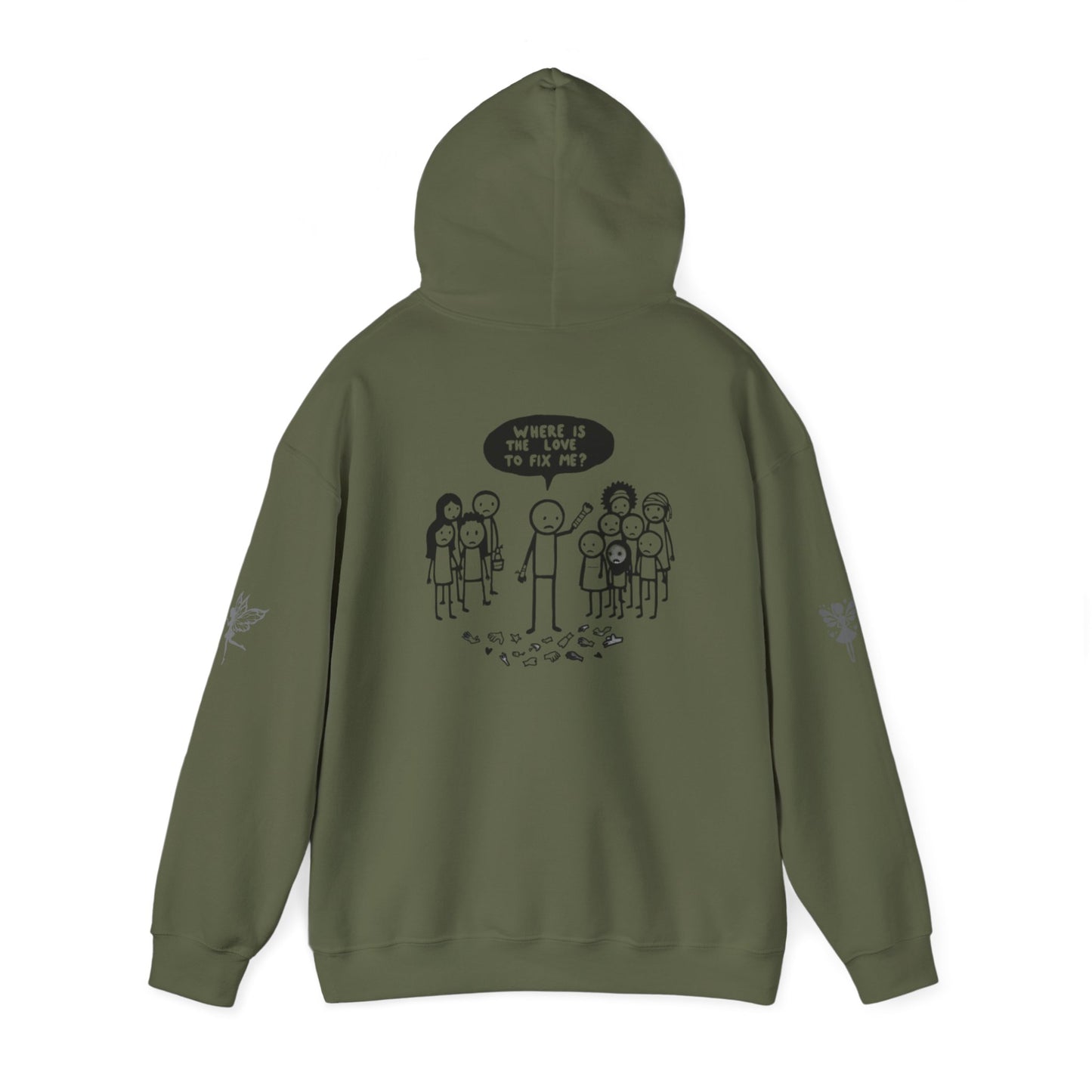 Hoodie - Broken Stick Figure Asking Who Can Fix Them