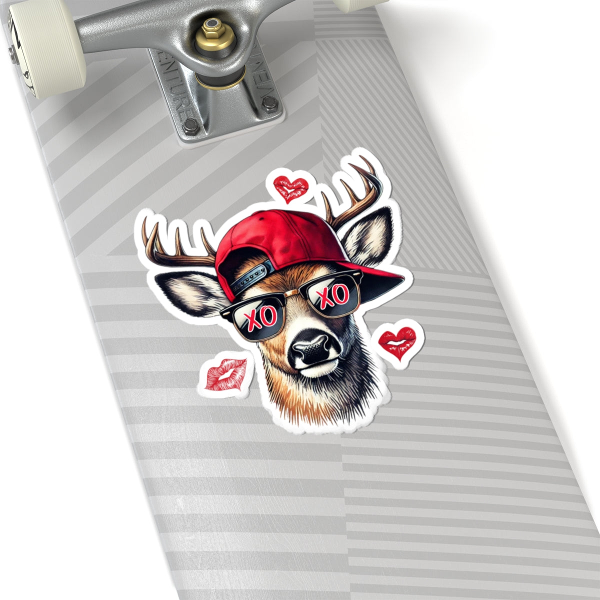 Sticker Sheet - Cool Buck Head with Sunglasses and Red XO XO Design