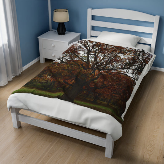 tree print Velveteen Plush Blanket