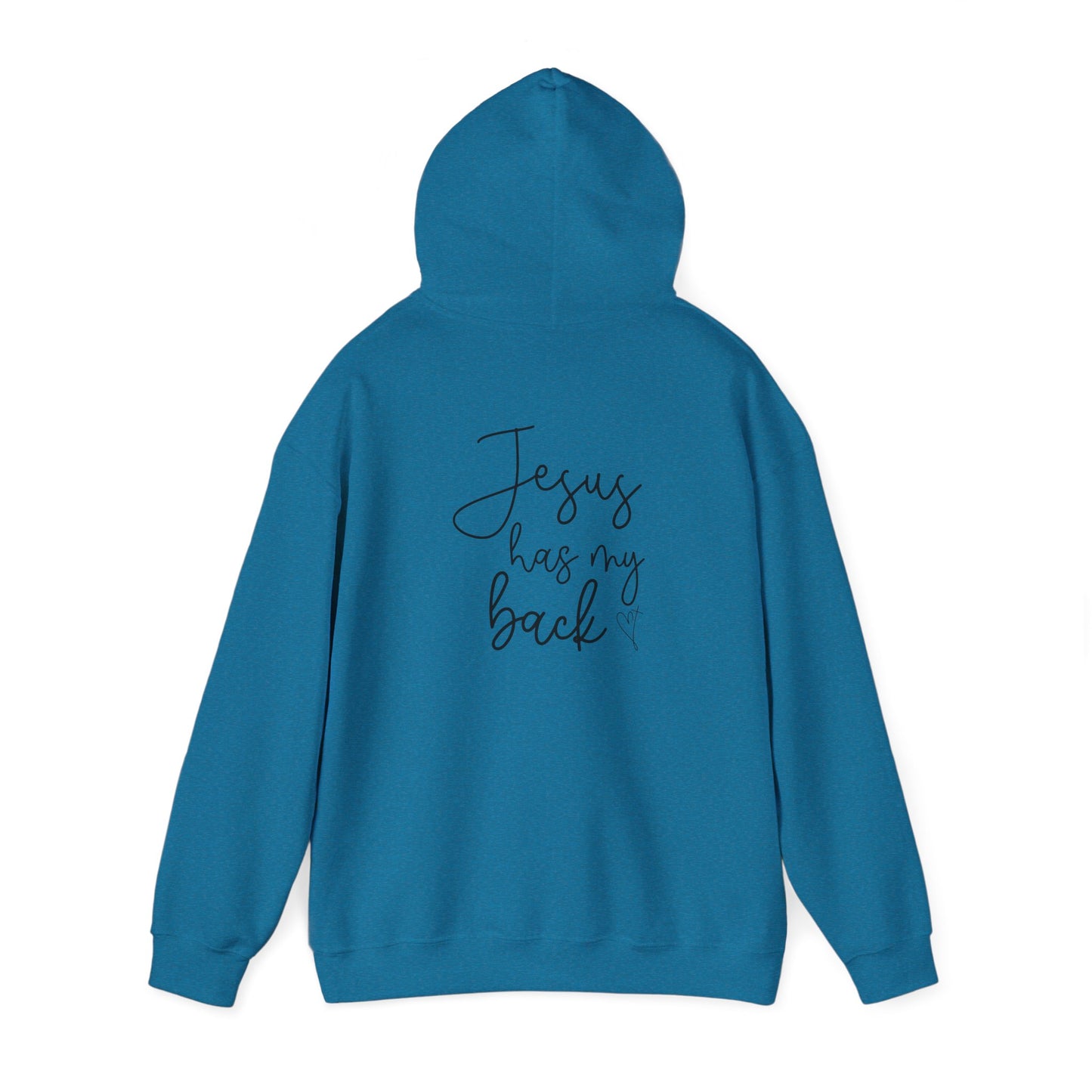 Jesus Has My Back Hoodie - Unisex Heavy Blend™ Sweatshirt, Faith-Based Gift, Cozy Comfort, Religious Apparel, Inspirational Wear