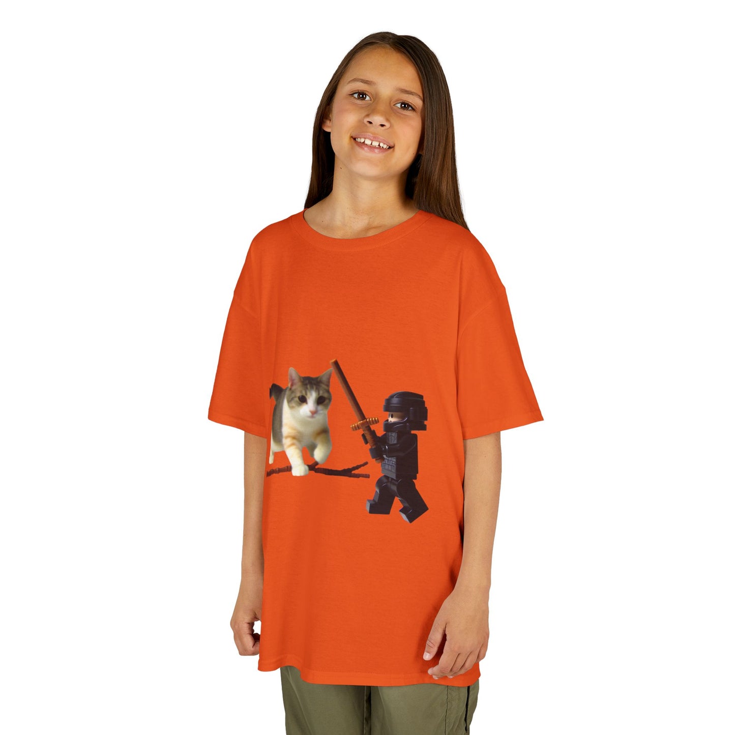 Cat Sword Fights Lego Vader Kids Heavy Cotton™ Tee