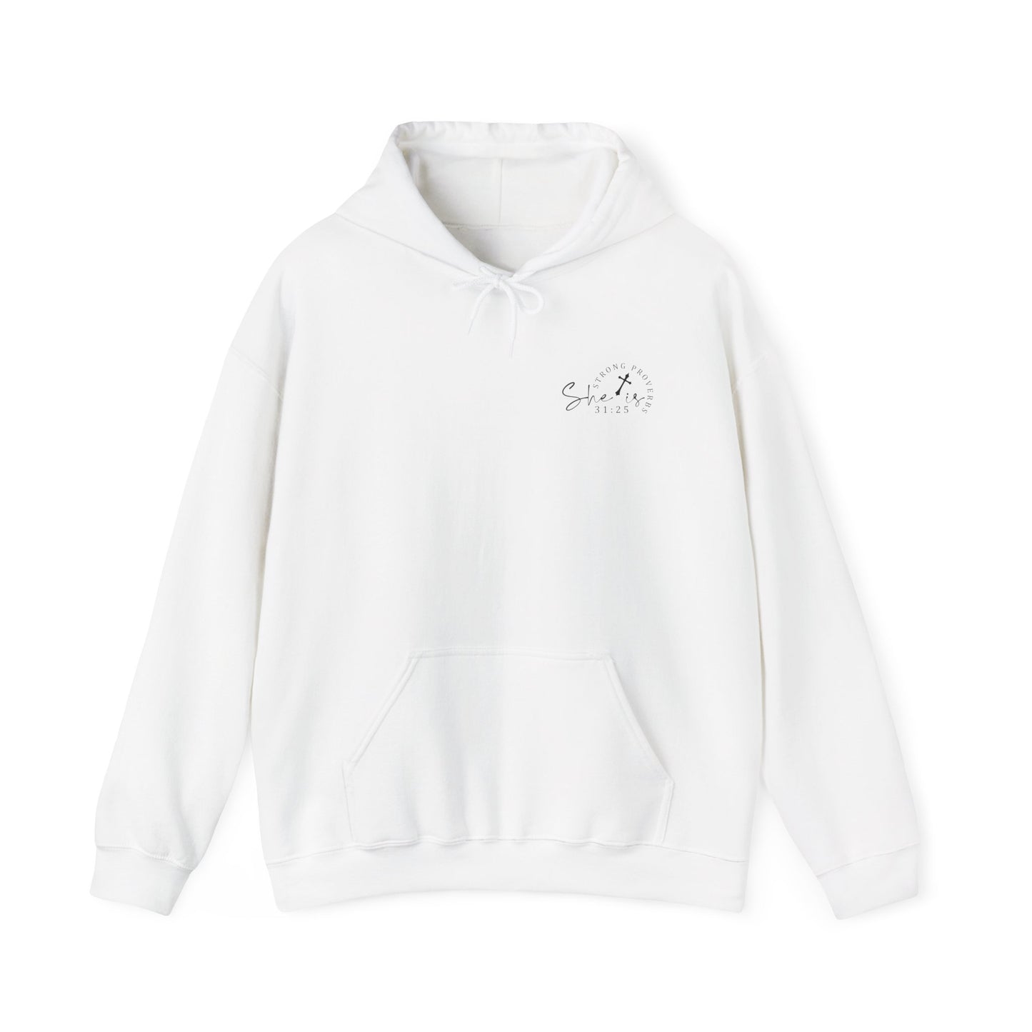 Christian Hooded Sweatshirt 'Strong and Courageous Proverbs'