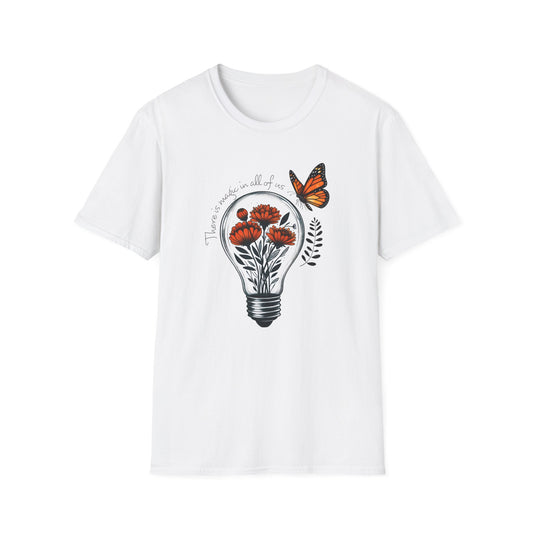 Inspiring Floral & Butterfly T-Shirt, Nature Lover Gift, Eco-Friendly Tee, Vintage Aesthetic Fashion, Motivational Quote Apparel