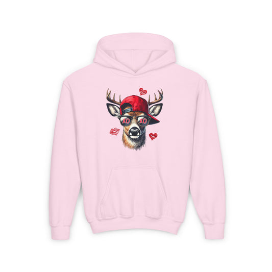 Hooded Sweatshirt - Buck Head with Sunglasses and XO XO Design