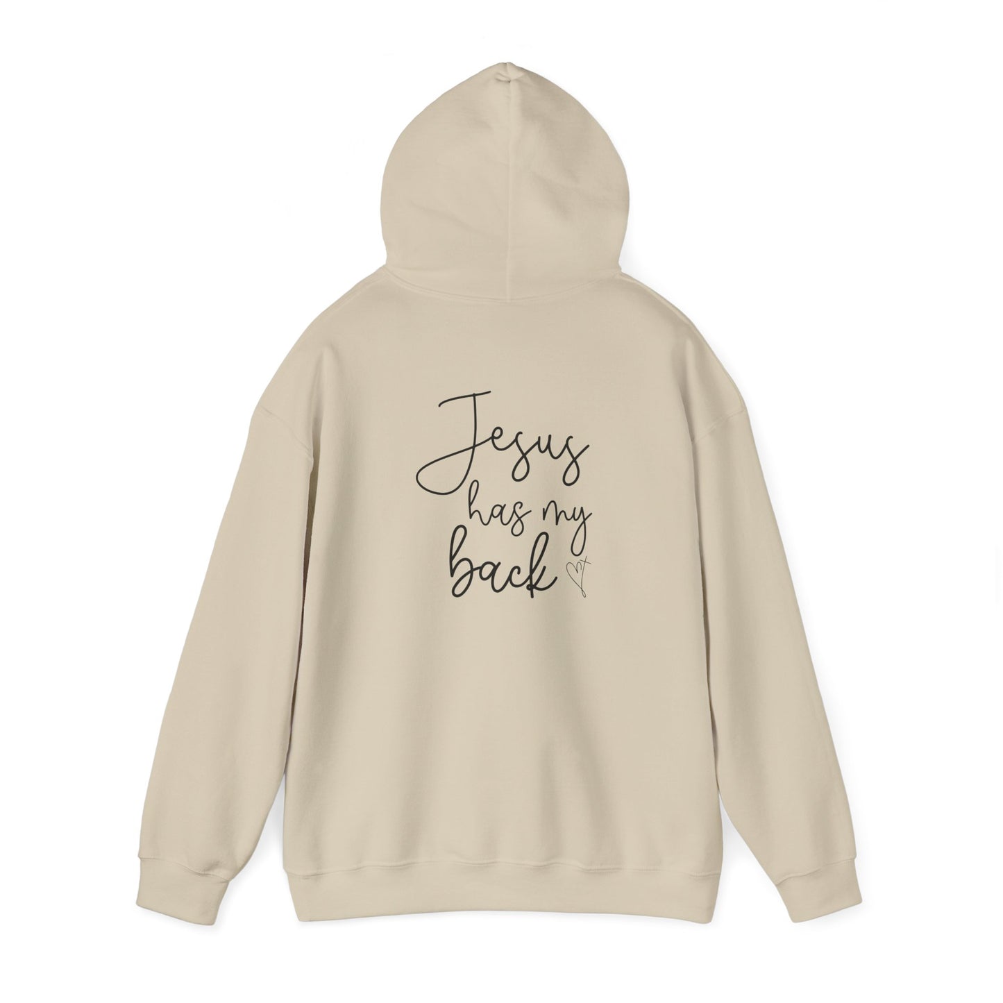 Jesus Has My Back Hoodie - Unisex Heavy Blend™ Sweatshirt, Faith-Based Gift, Cozy Comfort, Religious Apparel, Inspirational Wear
