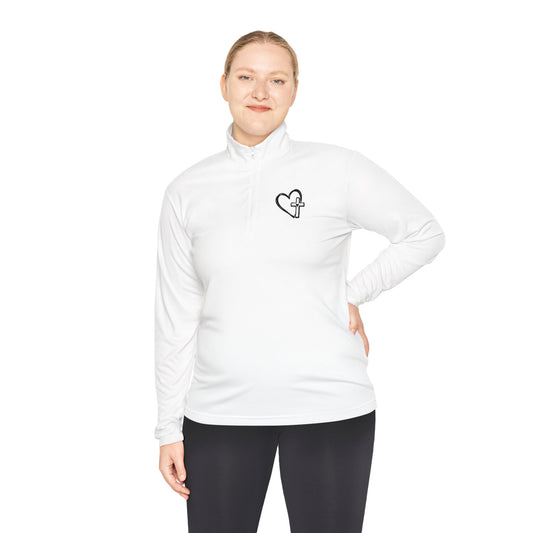 Faith-Inspired Unisex Quarter-Zip Pullover - Cozy Gift for Believers, Spring Wardrobe Essential, Nature Lovers Attire, Ideal for Church