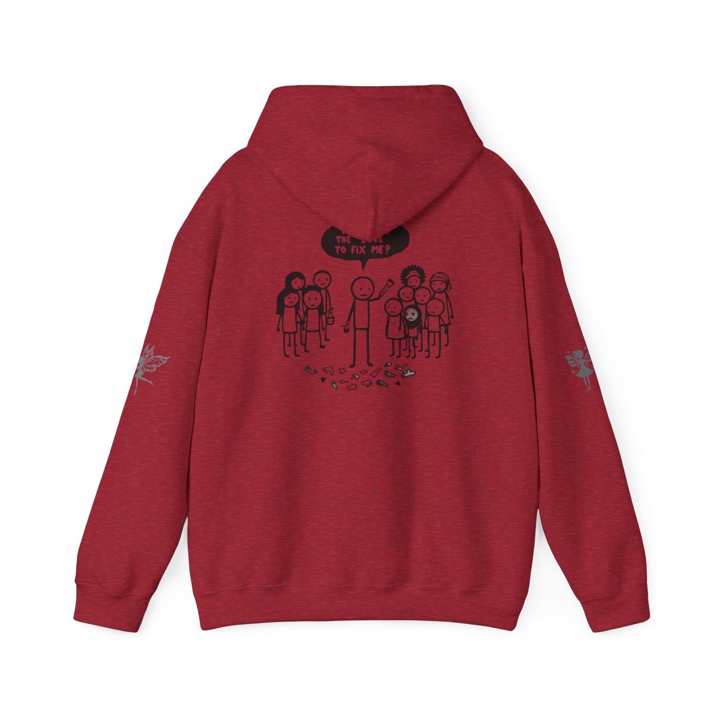 Hoodie - Broken Stick Figure Asking Who Can Fix Them