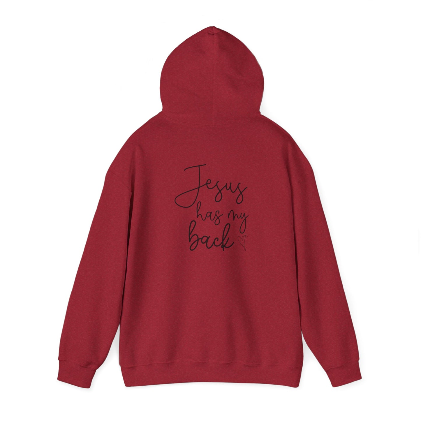 Jesus Has My Back Hoodie - Unisex Heavy Blend™ Sweatshirt, Faith-Based Gift, Cozy Comfort, Religious Apparel, Inspirational Wear