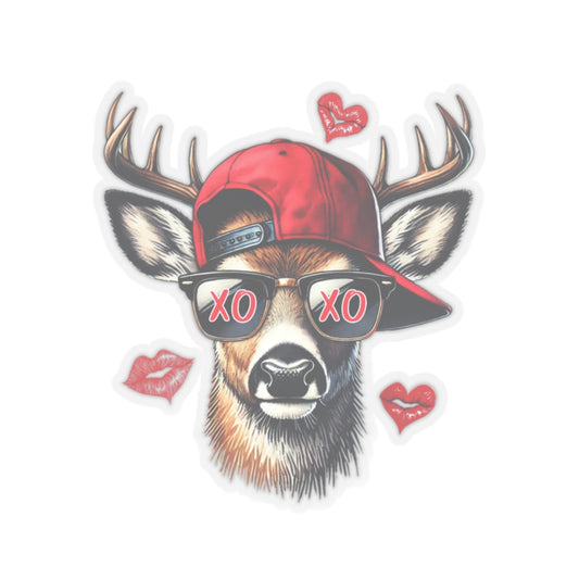 Sticker Sheet - Cool Buck Head with Sunglasses and Red XO XO Design