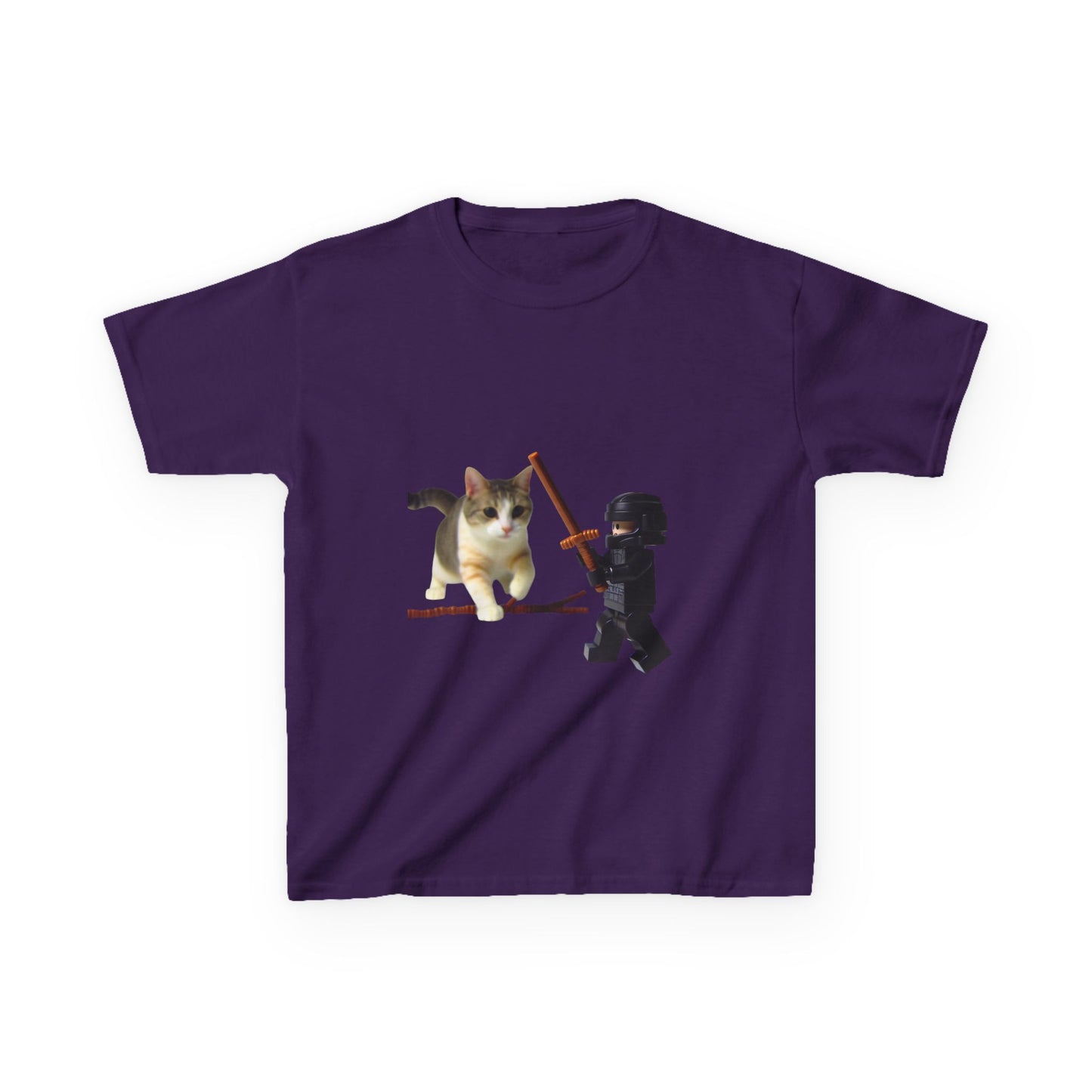 Cat Sword Fights Lego Vader Kids Heavy Cotton™ Tee