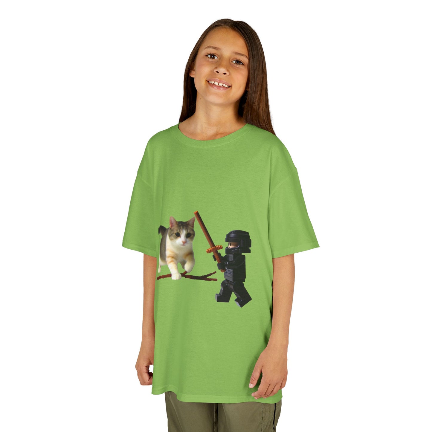 Cat Sword Fights Lego Vader Kids Heavy Cotton™ Tee