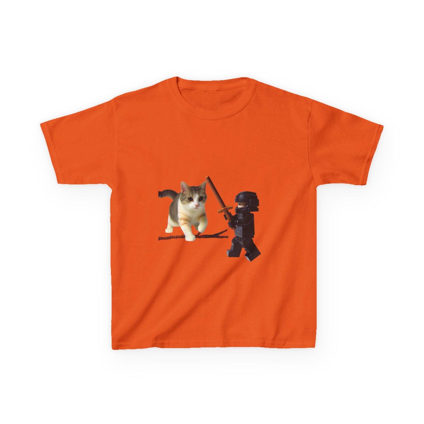 Cat Sword Fights Lego Vader Kids Heavy Cotton™ Tee