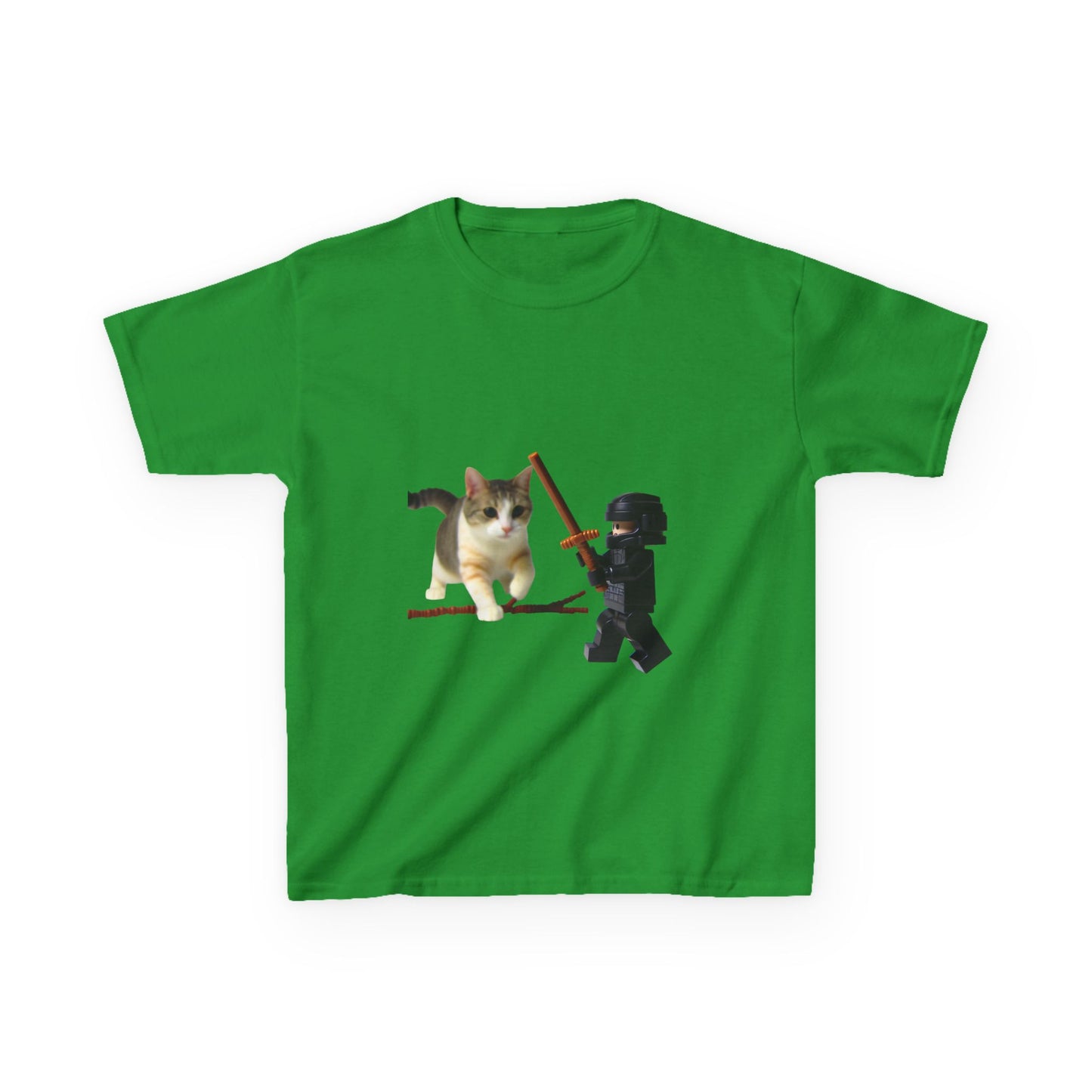 Cat Sword Fights Lego Vader Kids Heavy Cotton™ Tee