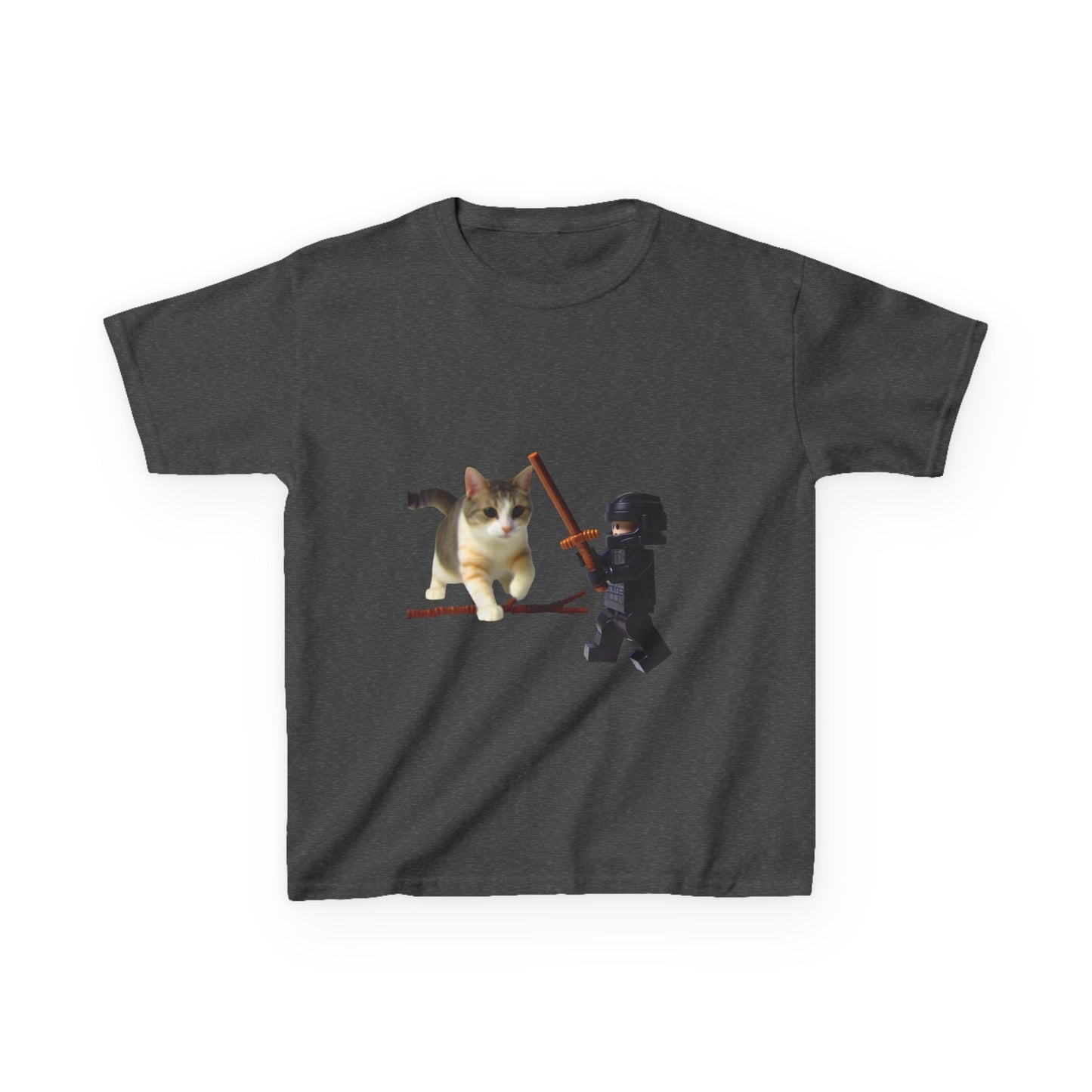 Cat Sword Fights Lego Vader Kids Heavy Cotton™ Tee