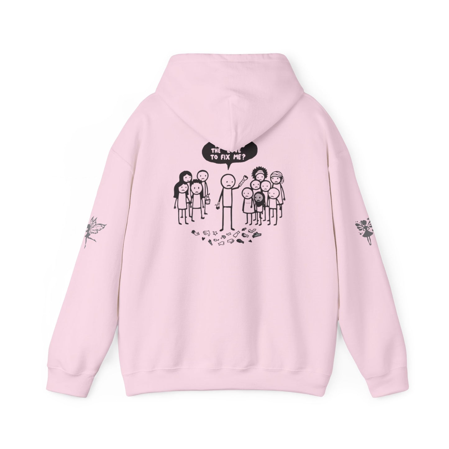 Hoodie - Broken Stick Figure Asking Who Can Fix Them