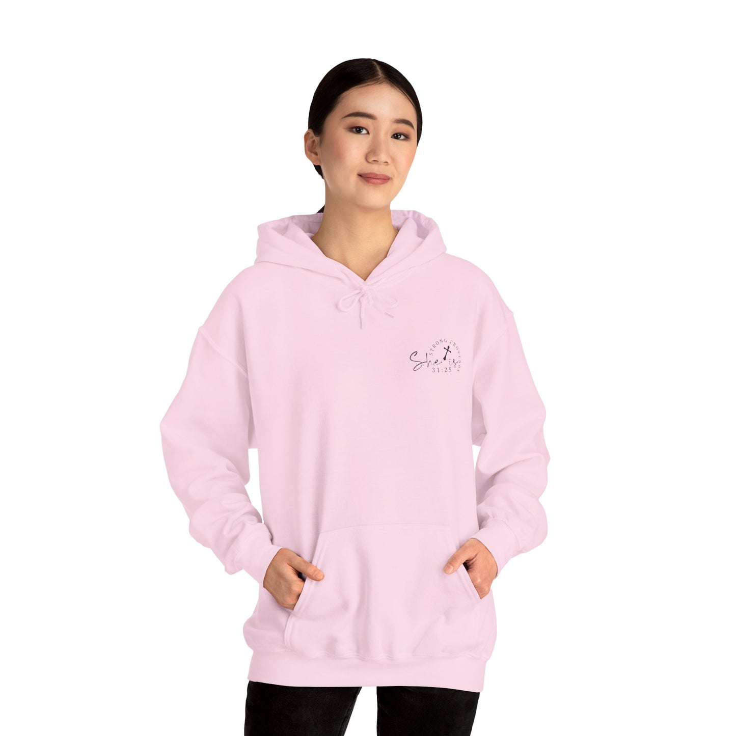 Christian Hooded Sweatshirt 'Strong and Courageous Proverbs'