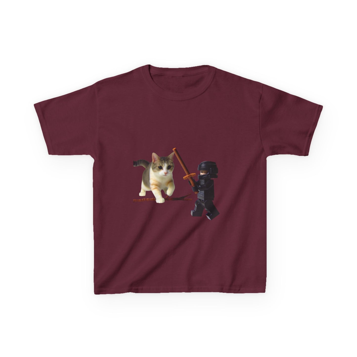 Cat Sword Fights Lego Vader Kids Heavy Cotton™ Tee