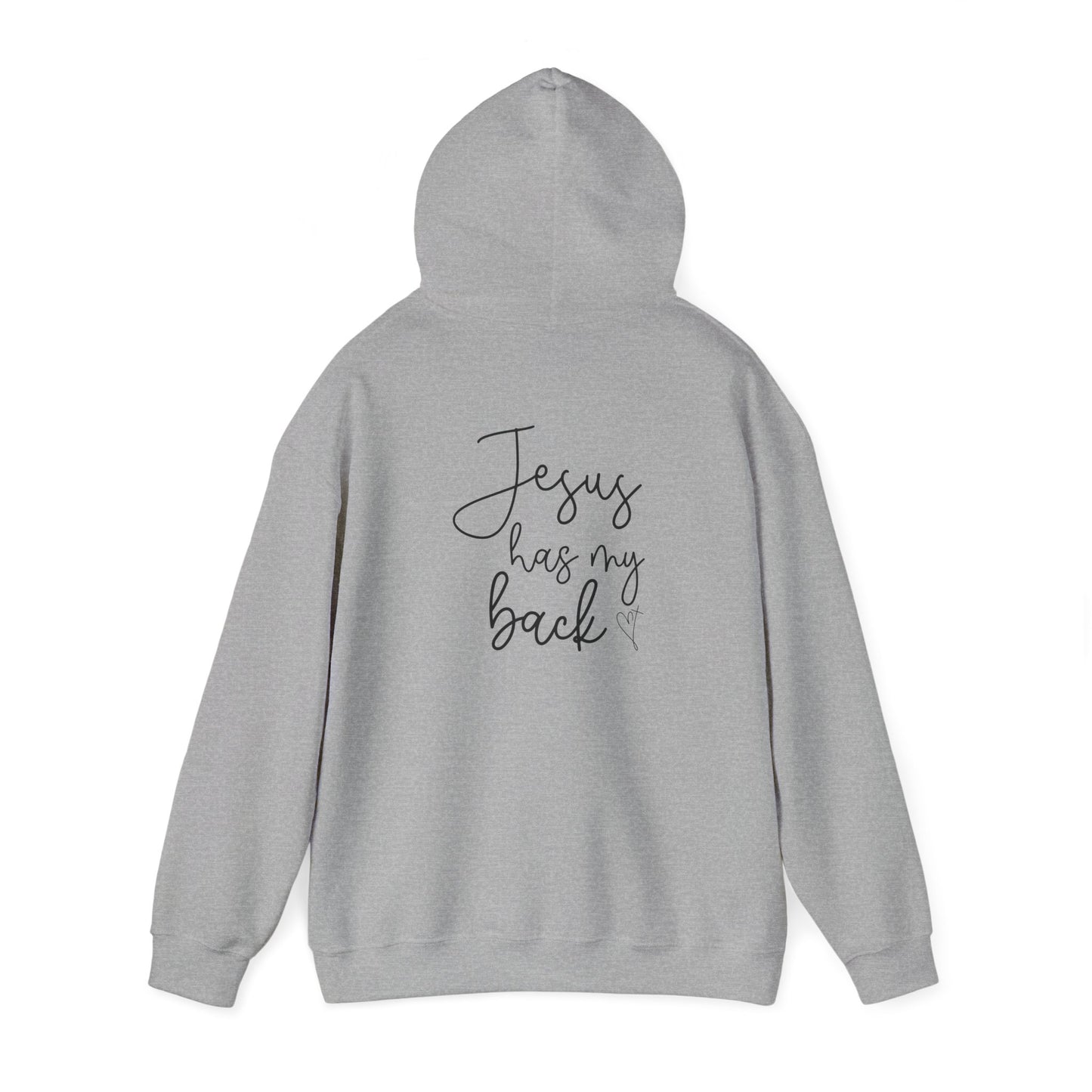 Jesus Has My Back Hoodie - Unisex Heavy Blend™ Sweatshirt, Faith-Based Gift, Cozy Comfort, Religious Apparel, Inspirational Wear
