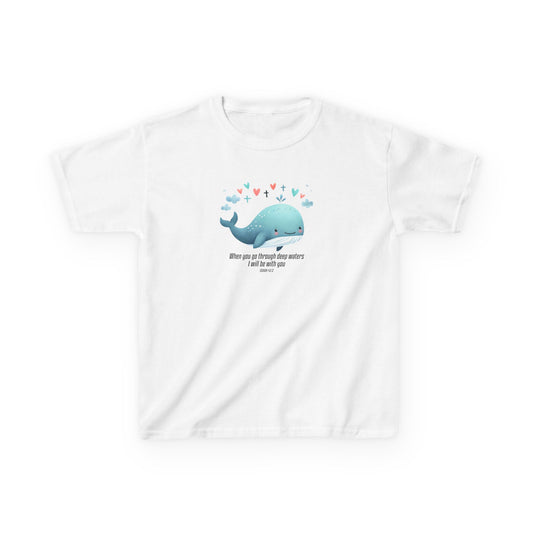 Whale-Themed Kids Heavy Cotton Tee - Cute, Fun T-Shirt, Perfect for Birthday Gifts, Summer Parties, Ocean Lovers, Kids' Apparel