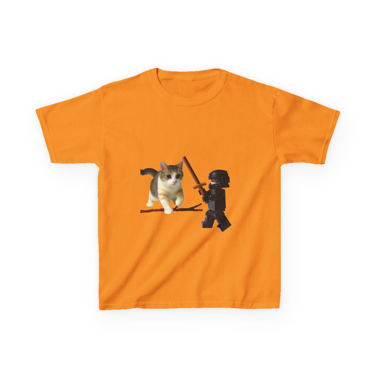 Cat Sword Fights Lego Vader Kids Heavy Cotton™ Tee