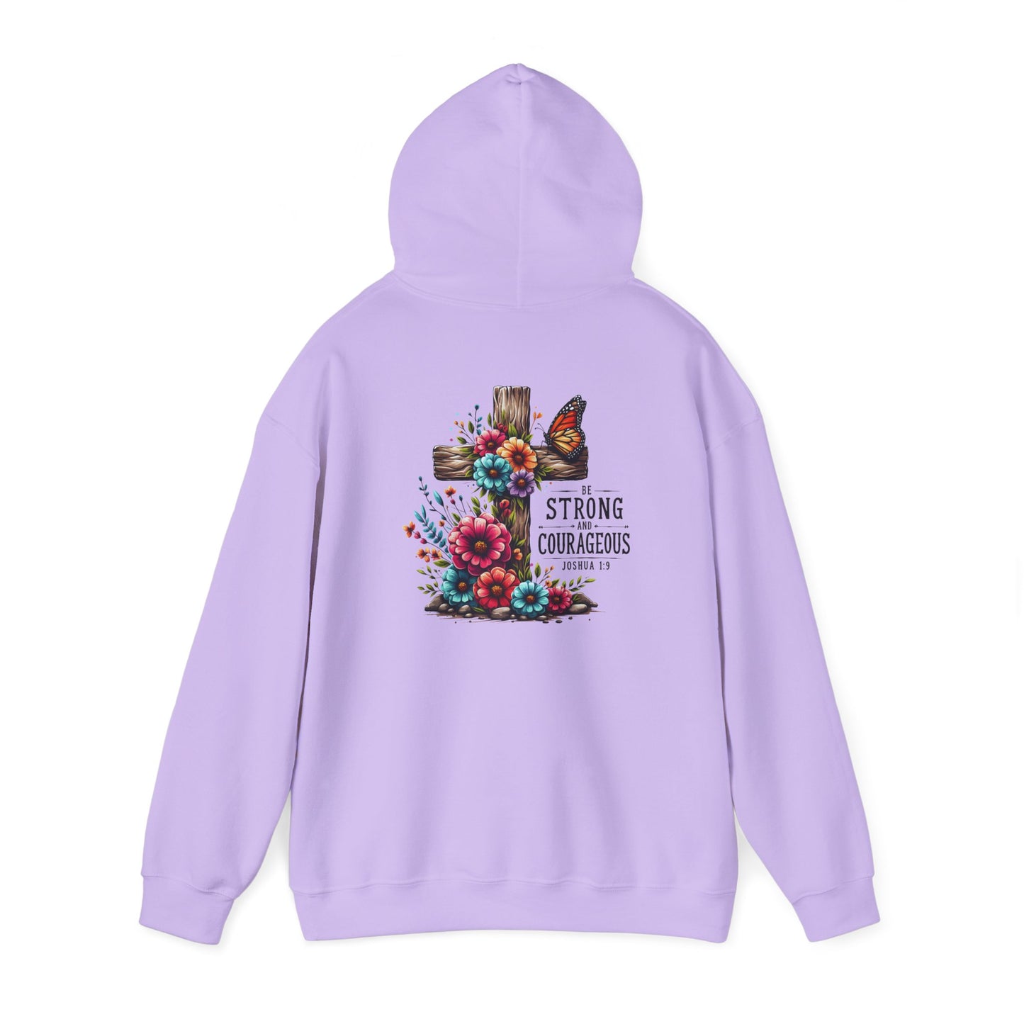 Christian Hooded Sweatshirt 'Strong and Courageous Proverbs'