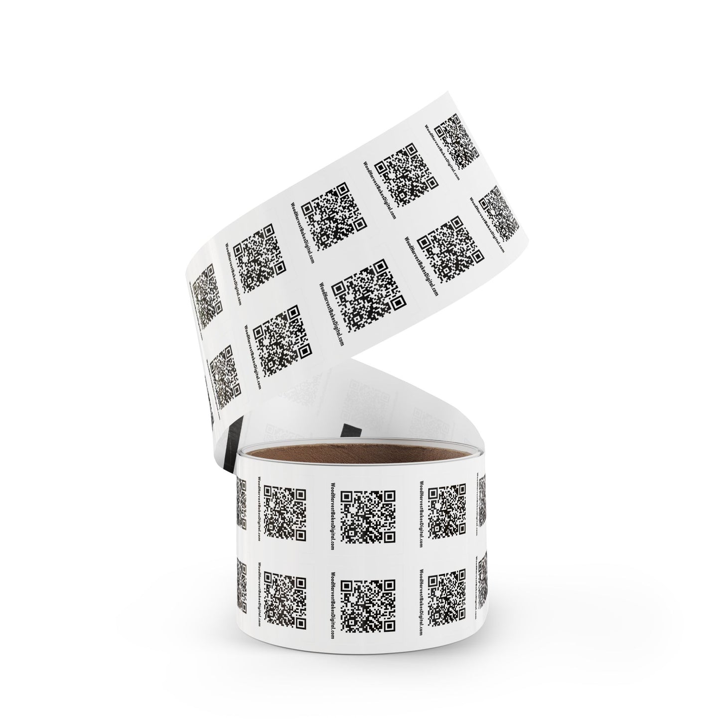 QR Code Square Sticker Rolls — Custom Website/Label QR Stickers for Packaging