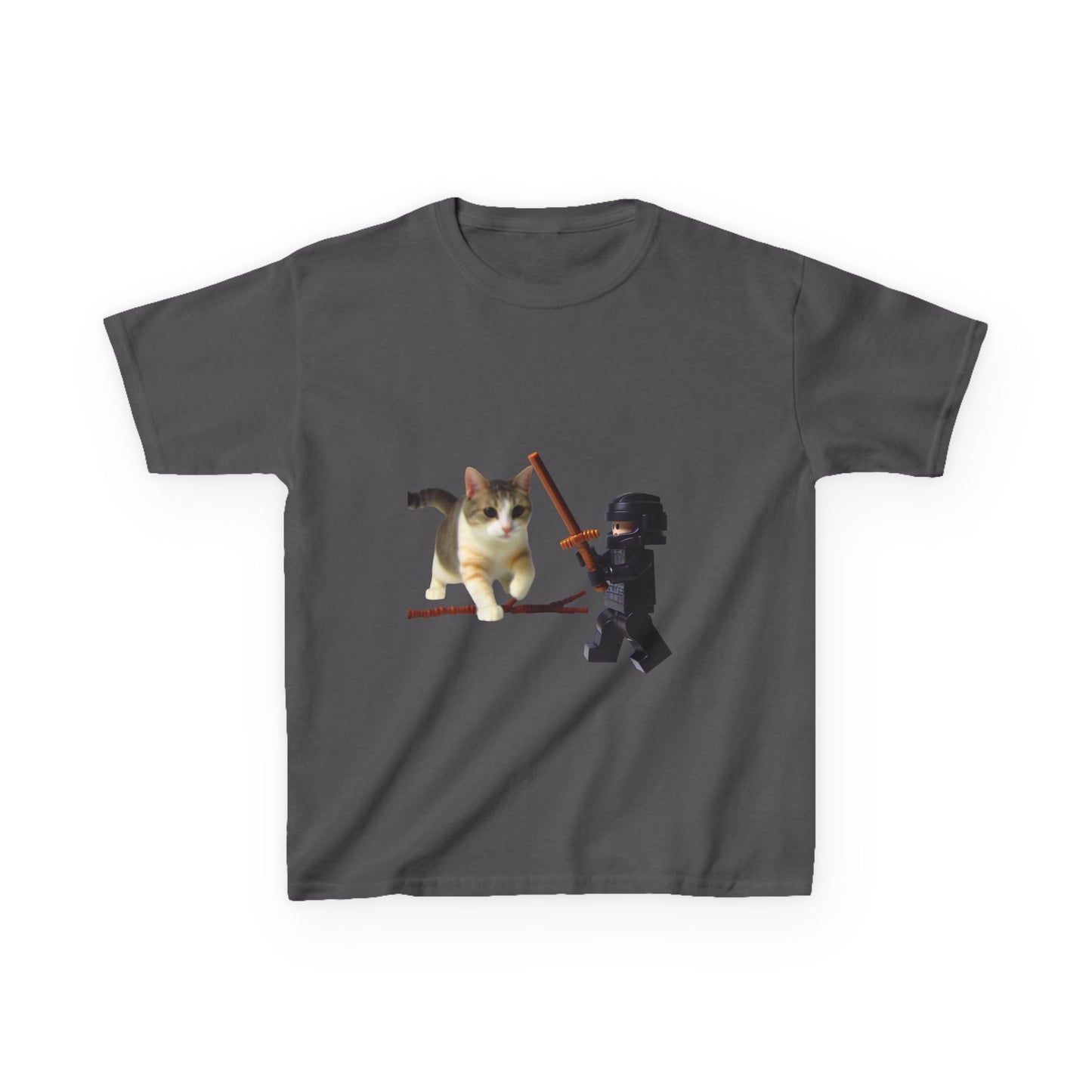Cat Sword Fights Lego Vader Kids Heavy Cotton™ Tee