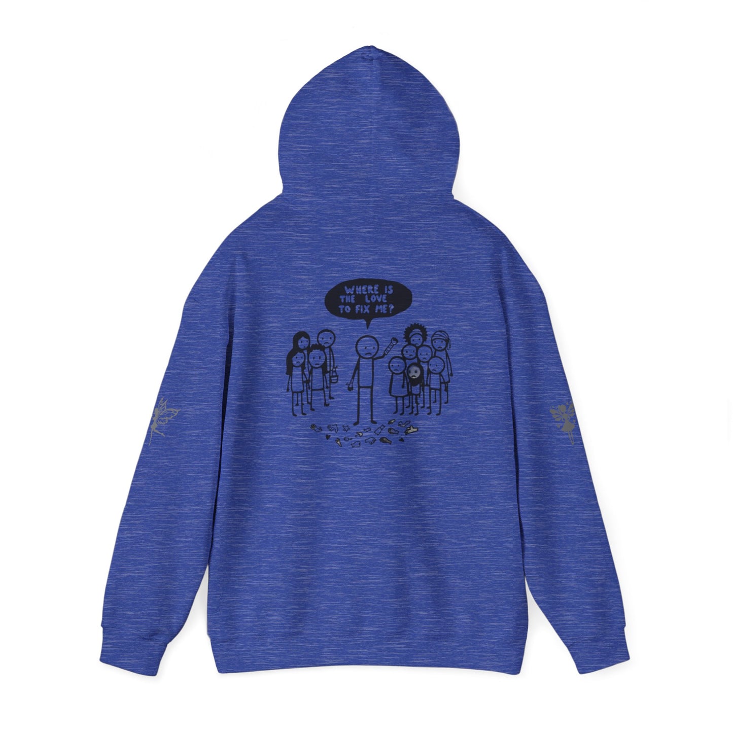 Hoodie - Broken Stick Figure Asking Who Can Fix Them