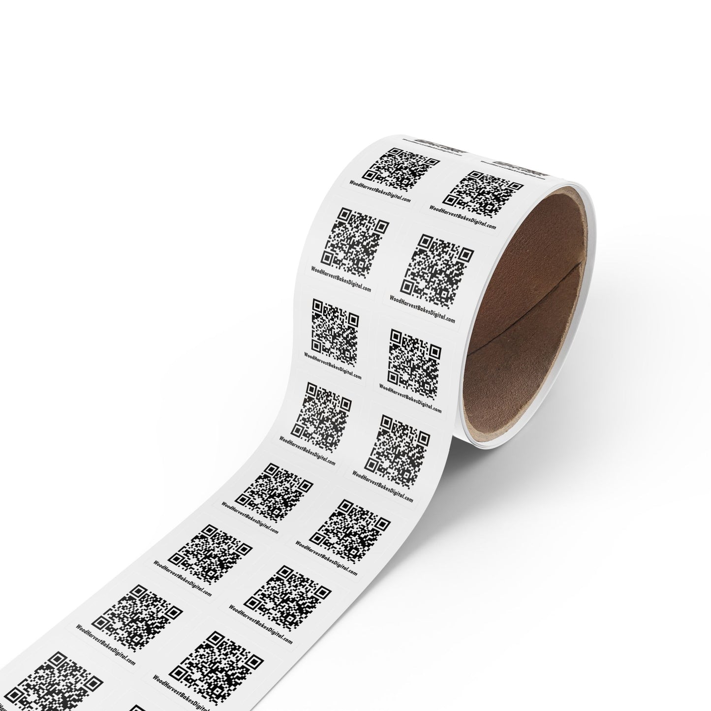 QR Code Square Sticker Rolls — Custom Website/Label QR Stickers for Packaging