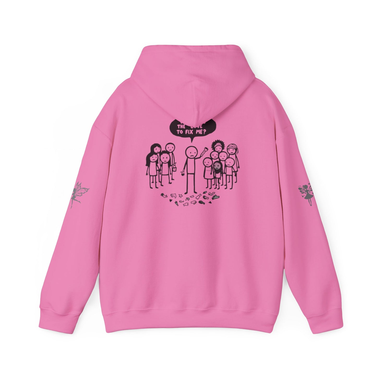 Hoodie - Broken Stick Figure Asking Who Can Fix Them