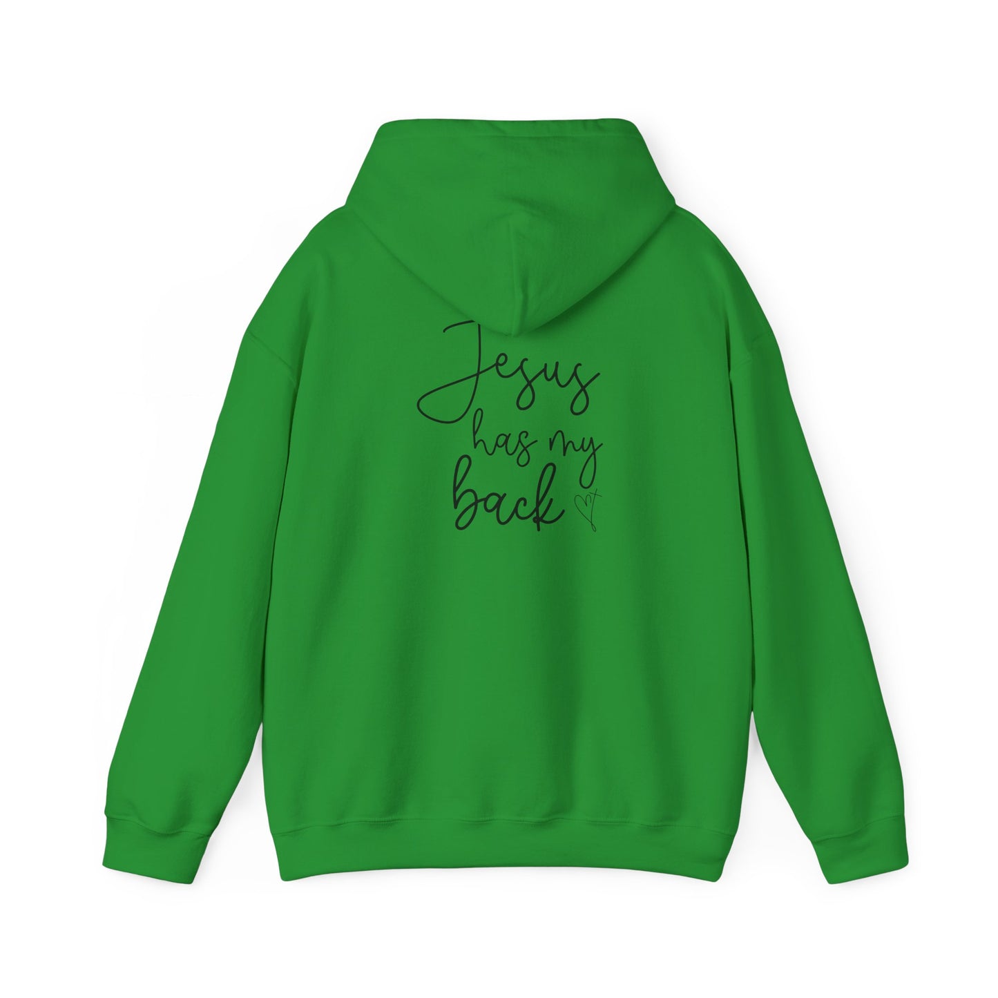 Jesus Has My Back Hoodie - Unisex Heavy Blend™ Sweatshirt, Faith-Based Gift, Cozy Comfort, Religious Apparel, Inspirational Wear
