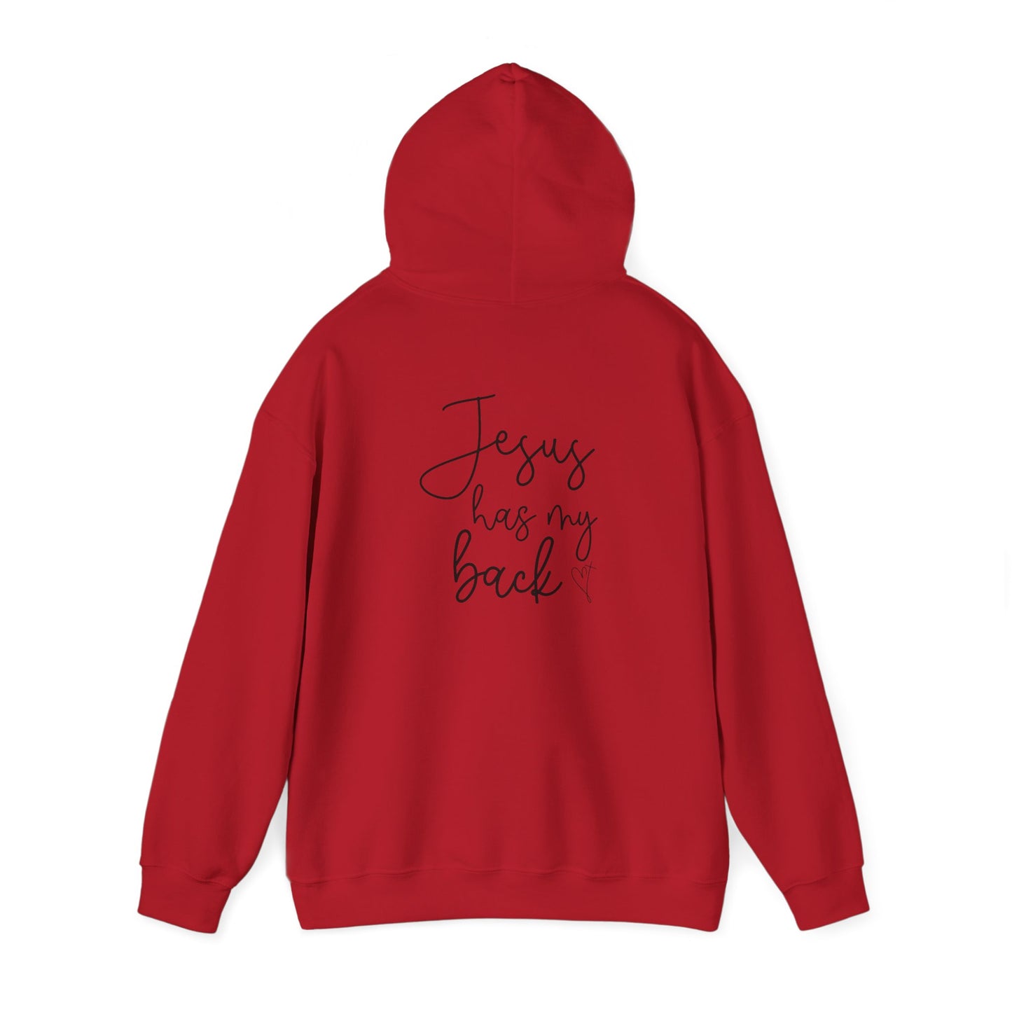Jesus Has My Back Hoodie - Unisex Heavy Blend™ Sweatshirt, Faith-Based Gift, Cozy Comfort, Religious Apparel, Inspirational Wear