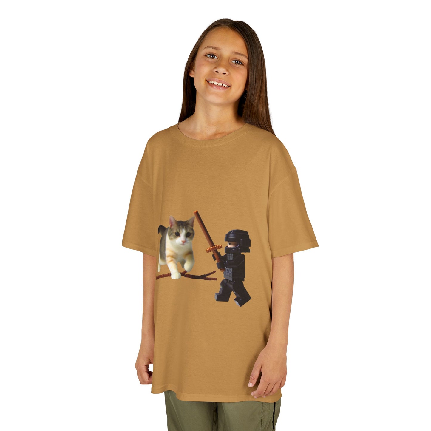 Cat Sword Fights Lego Vader Kids Heavy Cotton™ Tee