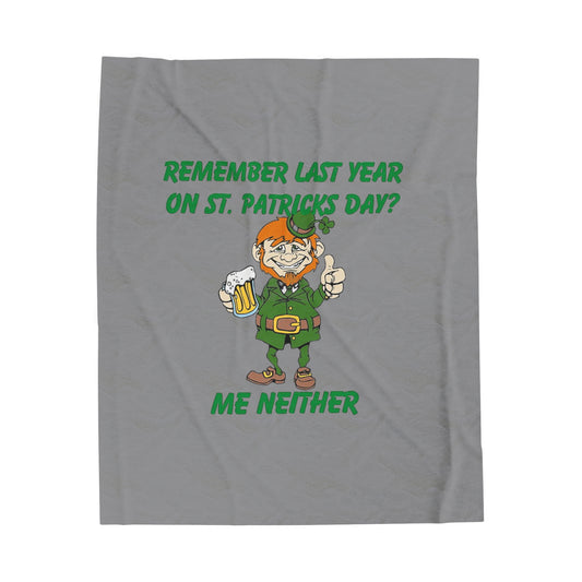 Funny St. Patricks Day Velveteen Plush Blanket