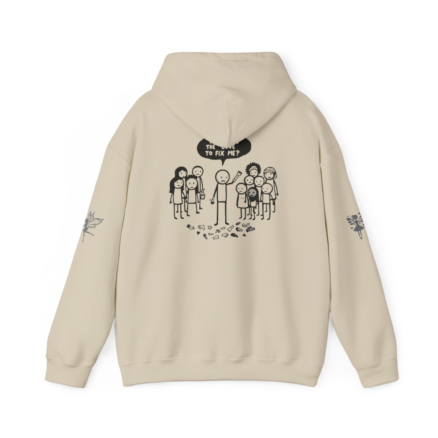 Hoodie - Broken Stick Figure Asking Who Can Fix Them