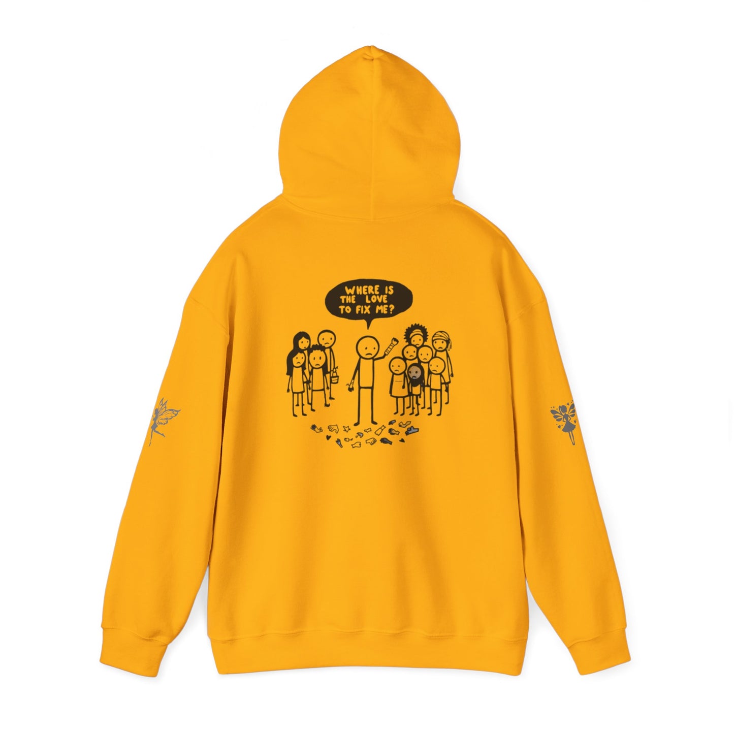 Hoodie - Broken Stick Figure Asking Who Can Fix Them