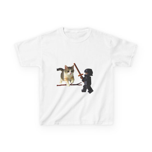 Cat Sword Fights Lego Vader Kids Heavy Cotton™ Tee