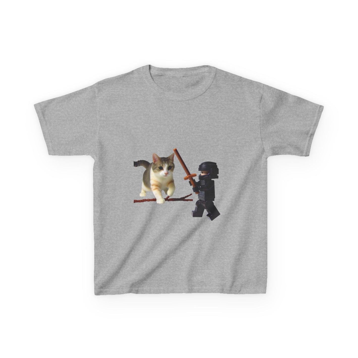 Cat Sword Fights Lego Vader Kids Heavy Cotton™ Tee