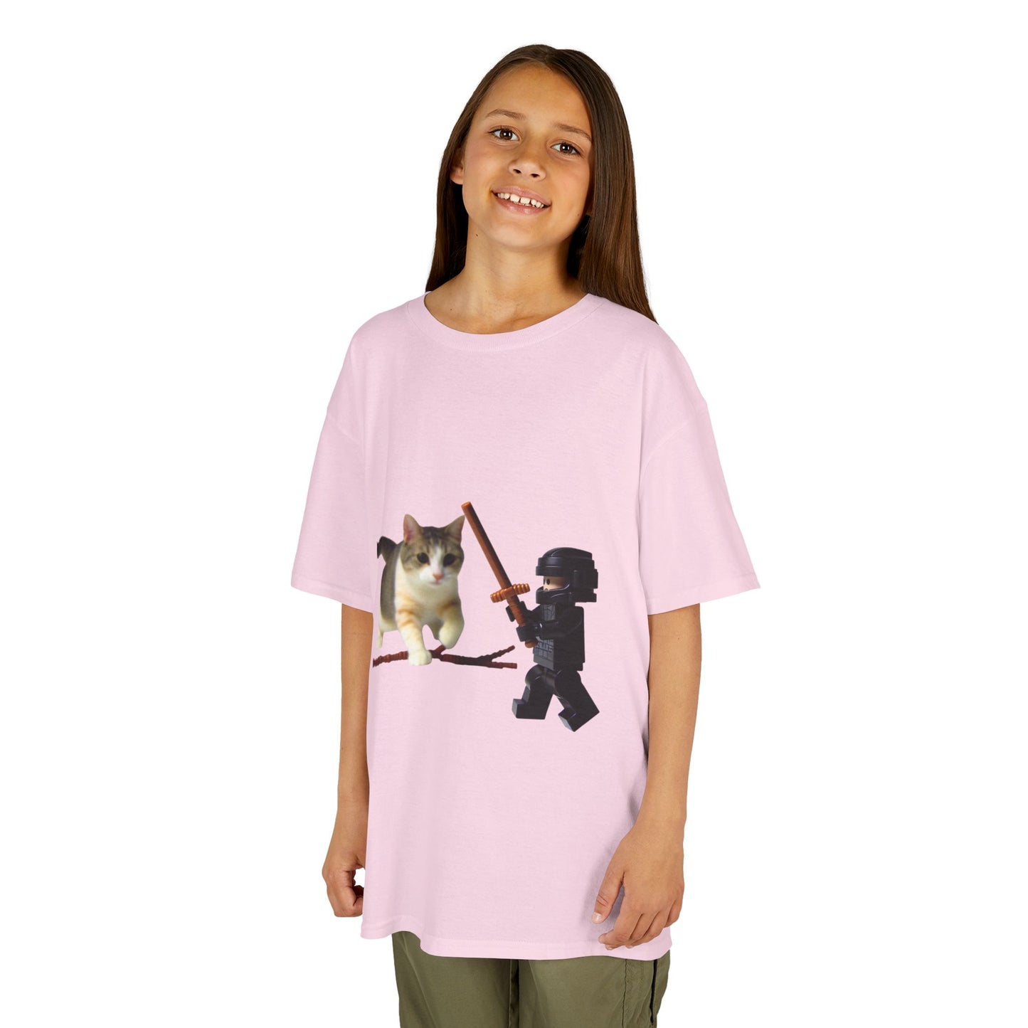 Cat Sword Fights Lego Vader Kids Heavy Cotton™ Tee