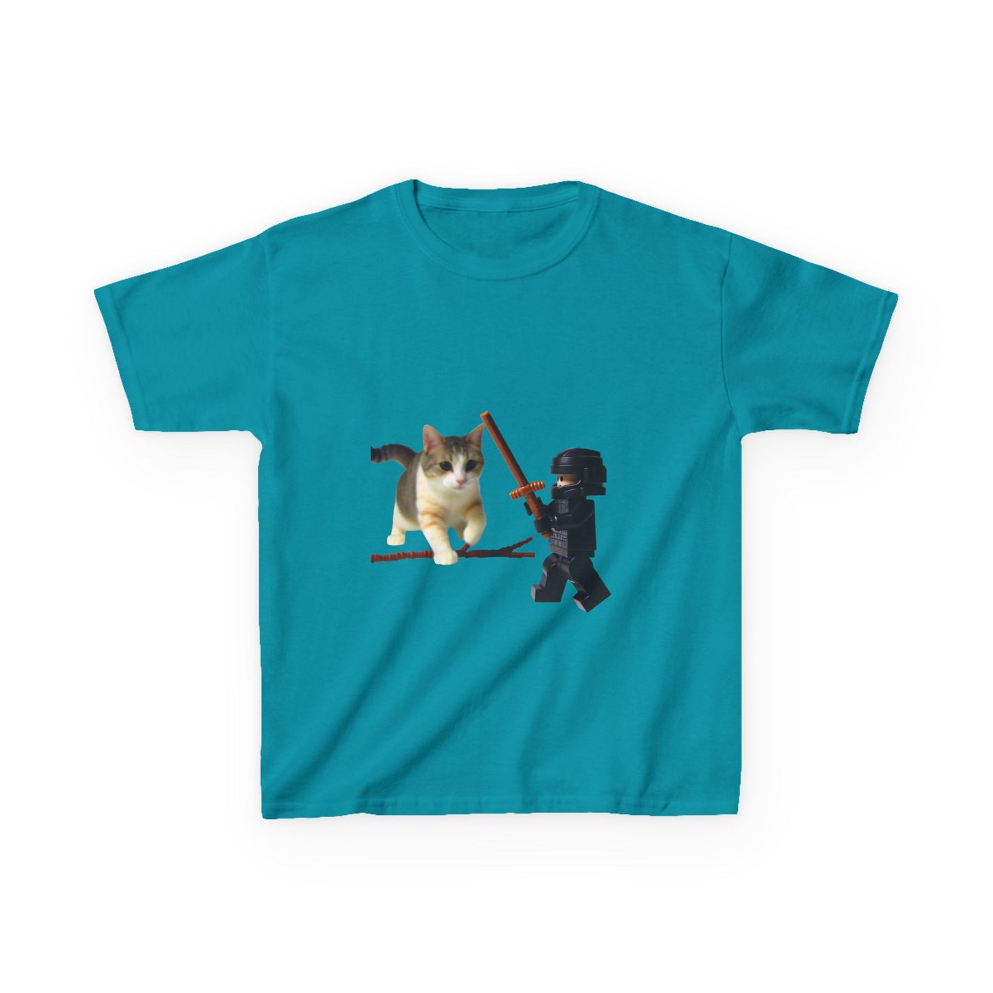 Cat Sword Fights Lego Vader Kids Heavy Cotton™ Tee