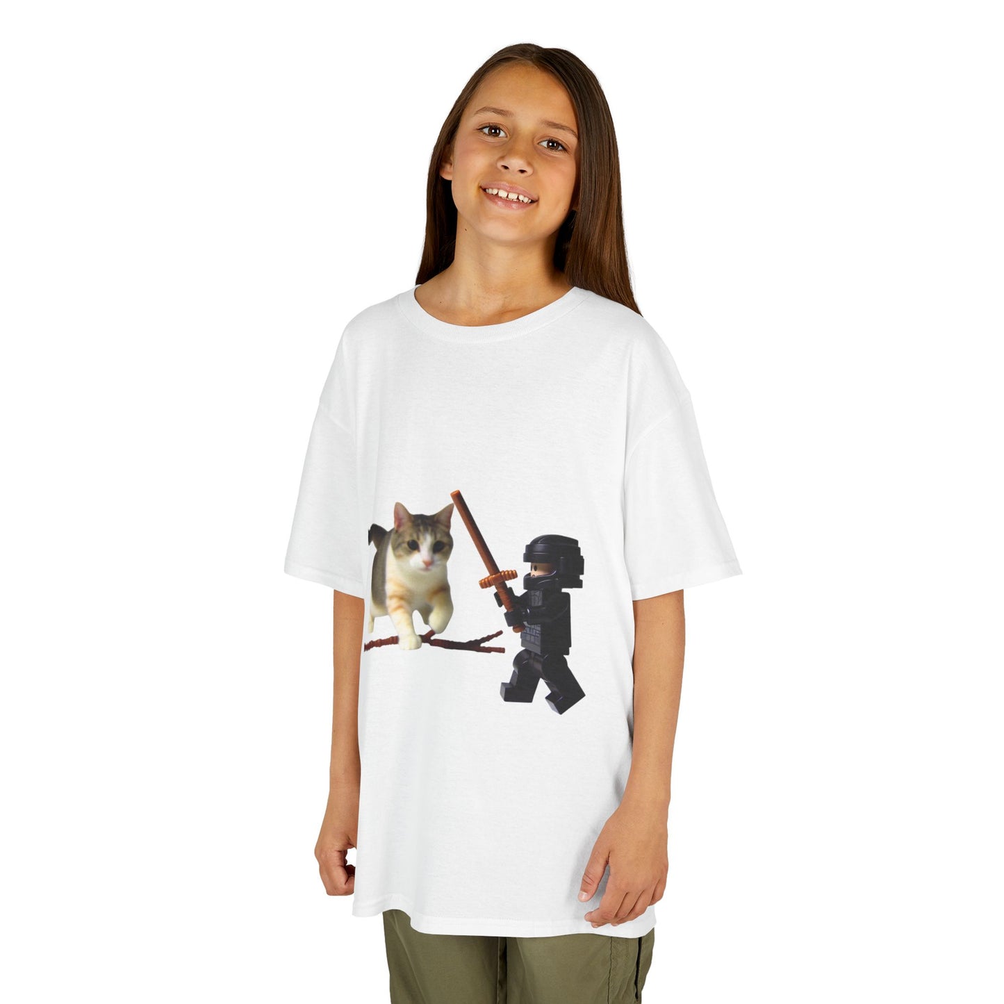 Cat Sword Fights Lego Vader Kids Heavy Cotton™ Tee