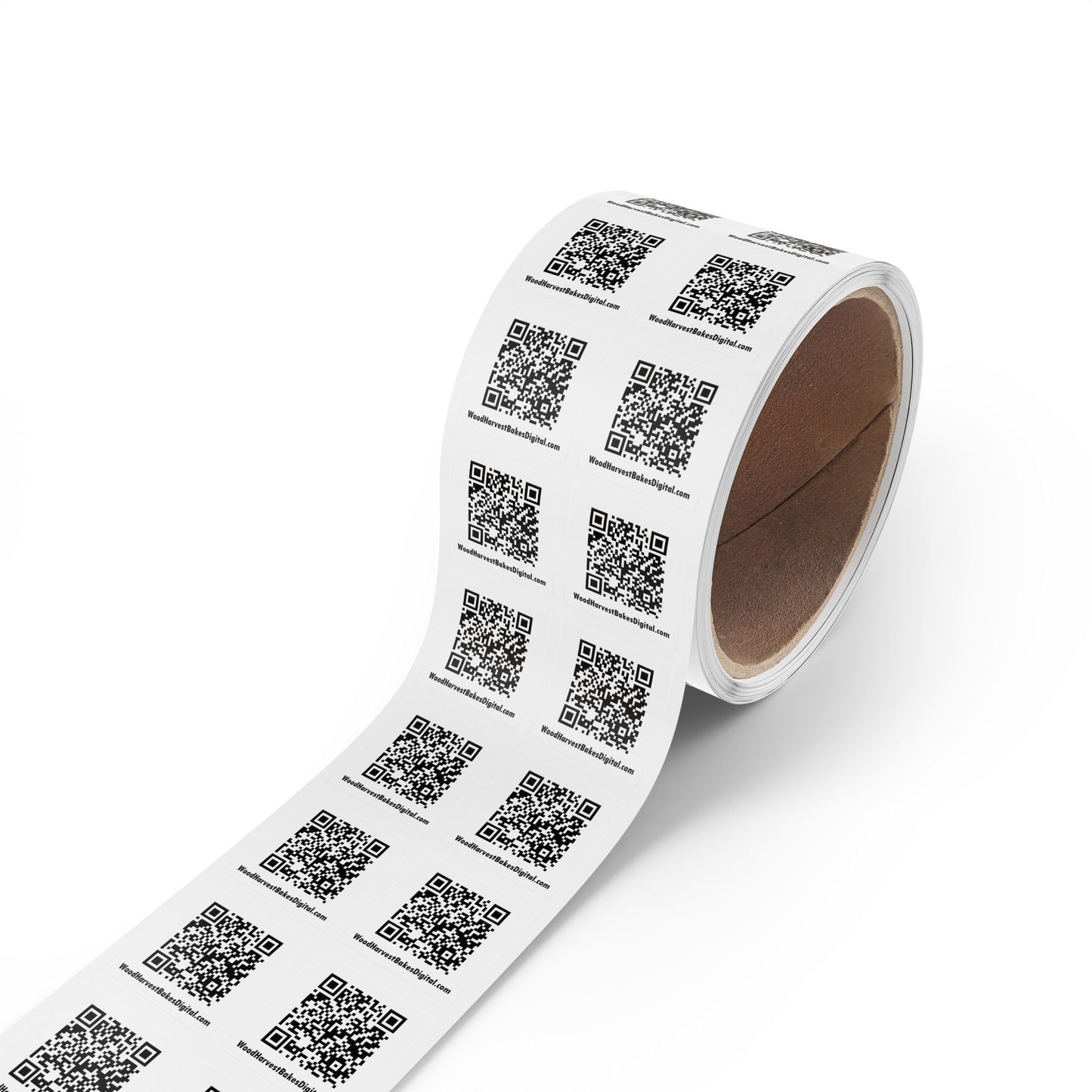 QR Code Square Sticker Rolls — Custom Website/Label QR Stickers for Packaging