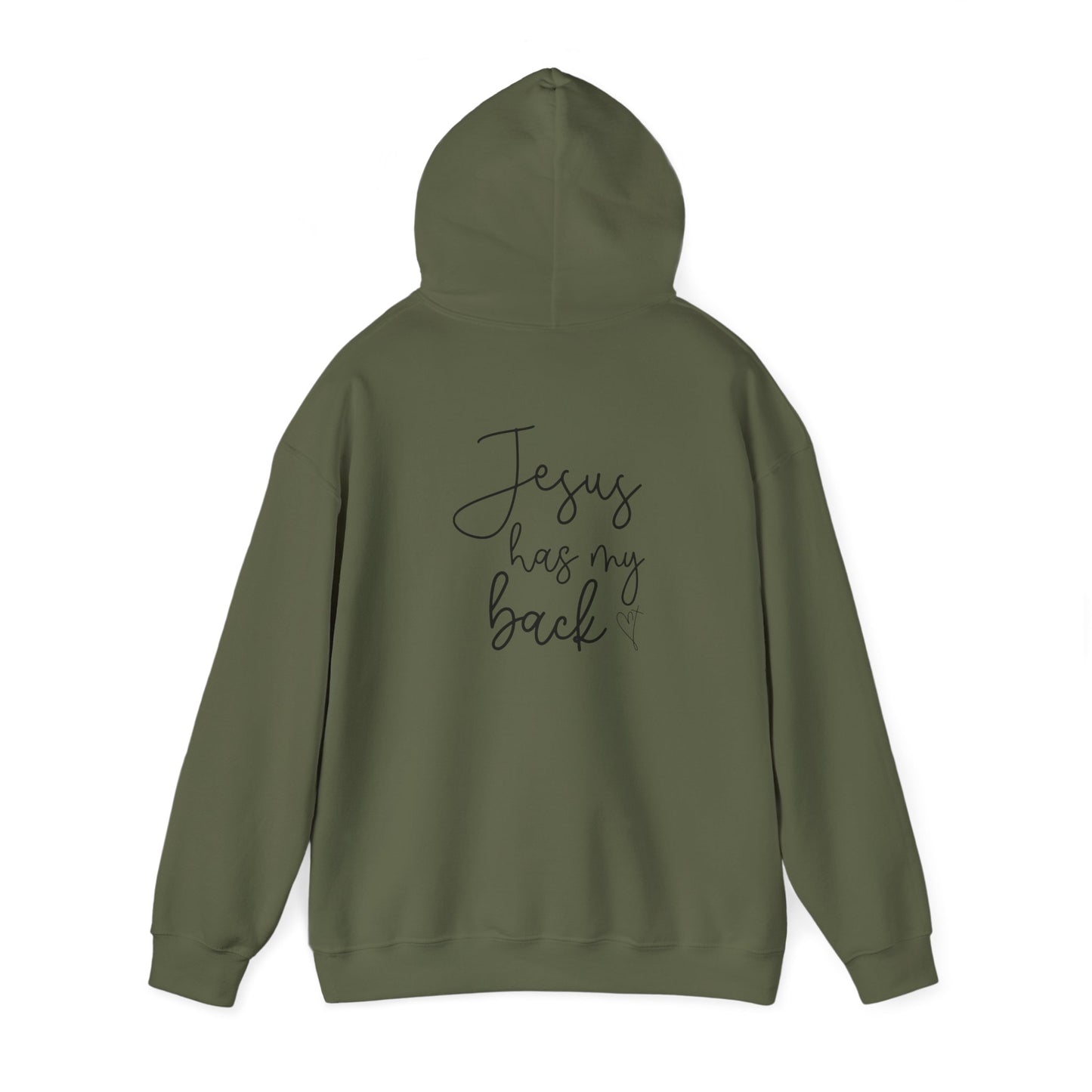 Jesus Has My Back Hoodie - Unisex Heavy Blend™ Sweatshirt, Faith-Based Gift, Cozy Comfort, Religious Apparel, Inspirational Wear