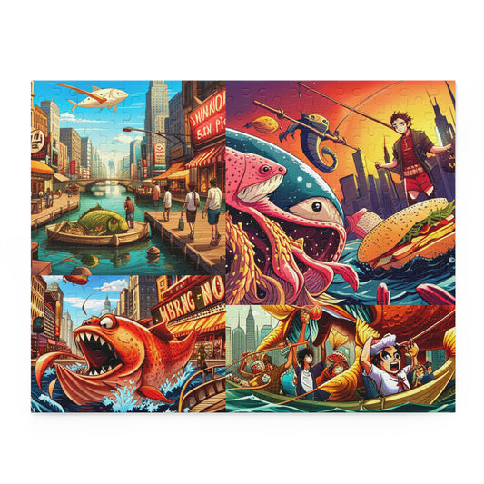 AI Fish Frenzy Mashup Puzzle (120, 252, 500-Piece)