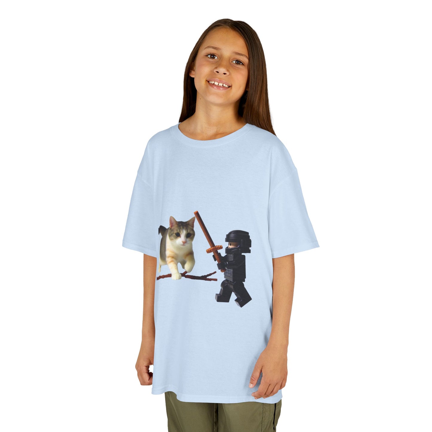 Cat Sword Fights Lego Vader Kids Heavy Cotton™ Tee