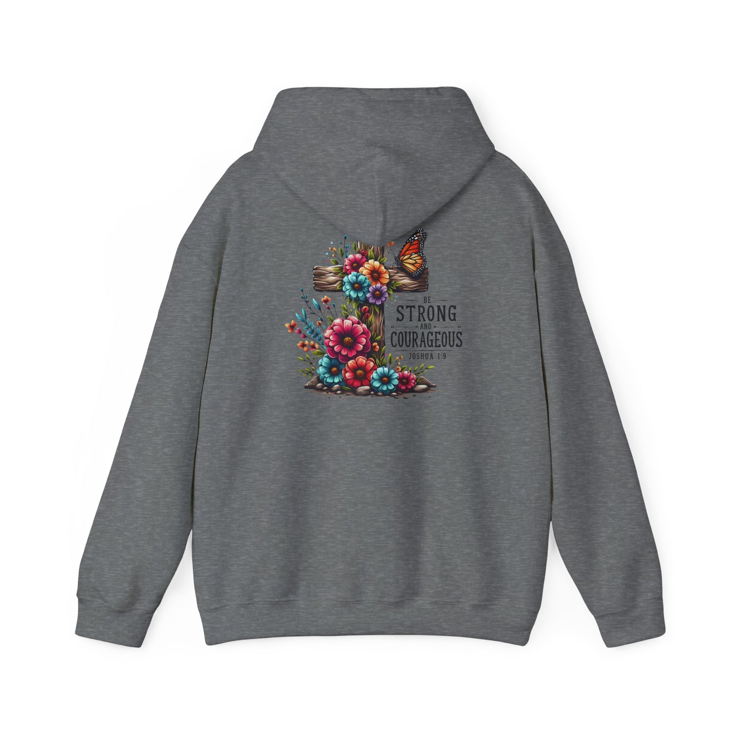Christian Hooded Sweatshirt 'Strong and Courageous Proverbs'